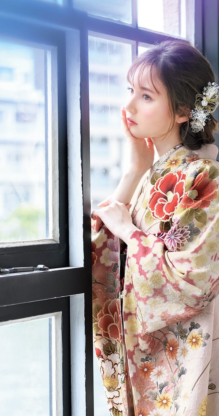 Girl wearing kimono