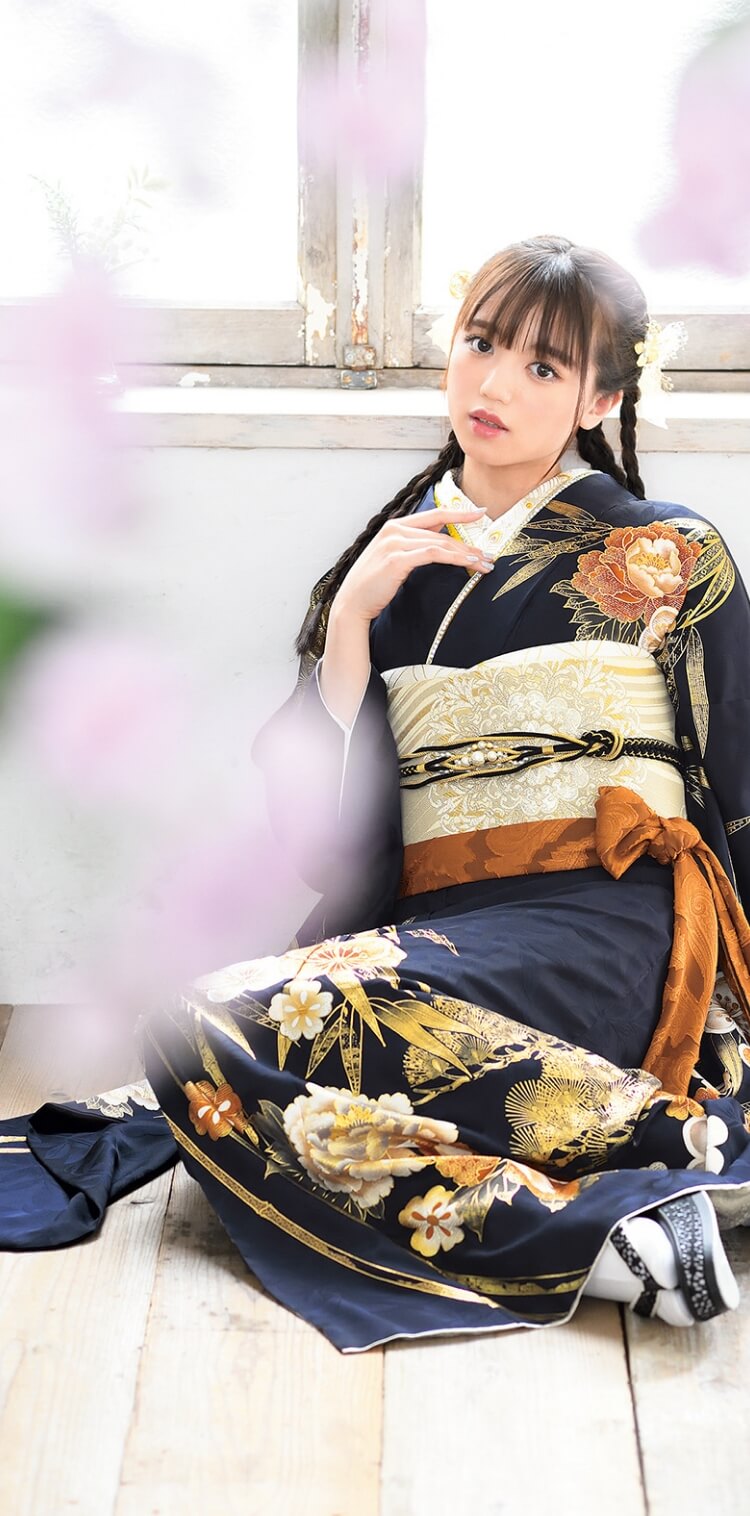 Girl wearing kimono